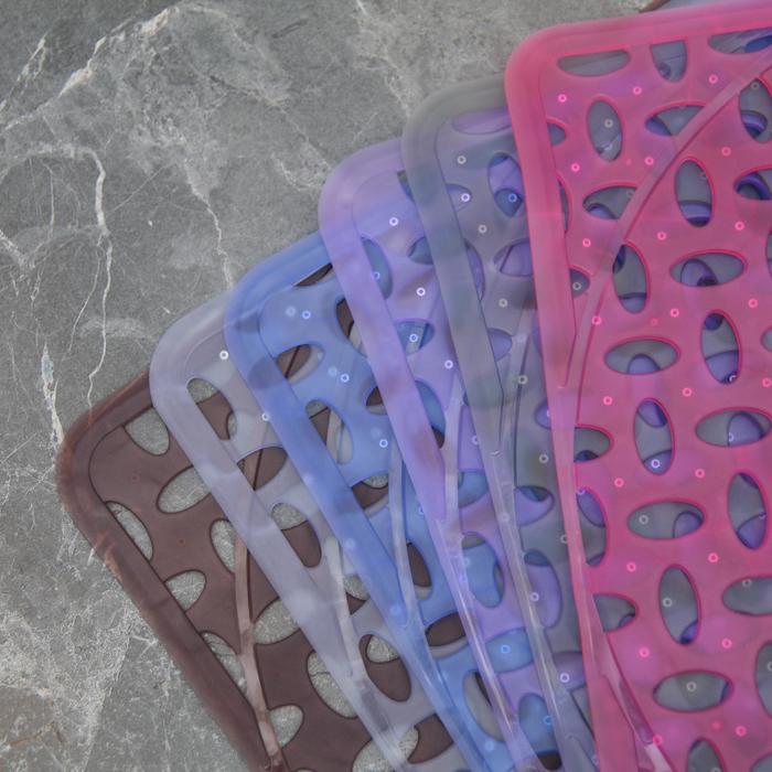 Коврик в раковину "Овальчики" резной, 30х30 см, цвет МИКС