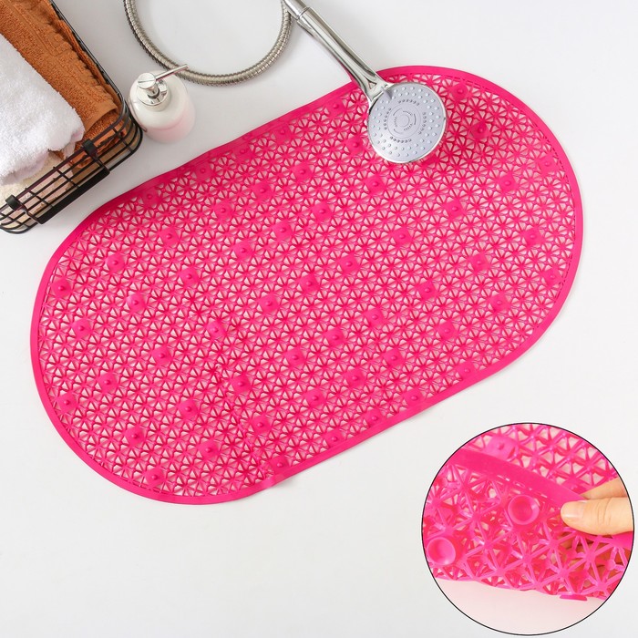 Коврик для ванны "Сеточка" 69х39 см, цвет МИКС