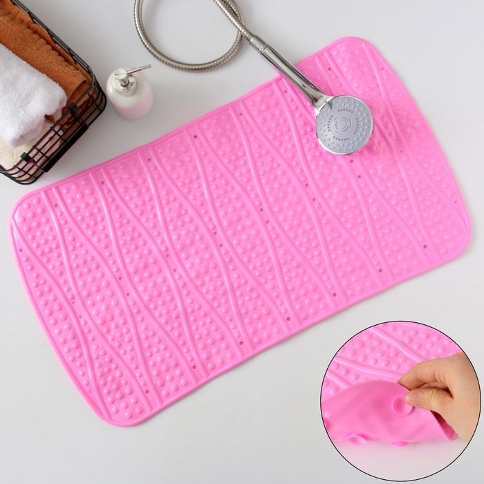 Коврик для ванны "Песочные часы" 38х70 см, цвет МИКС