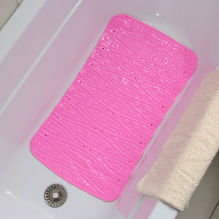 Коврик для ванны "Песочные часы" 38х70 см, цвет МИКС