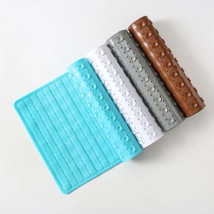 Коврик для ванны "Дощечки" 38х70 см, цвет МИКС