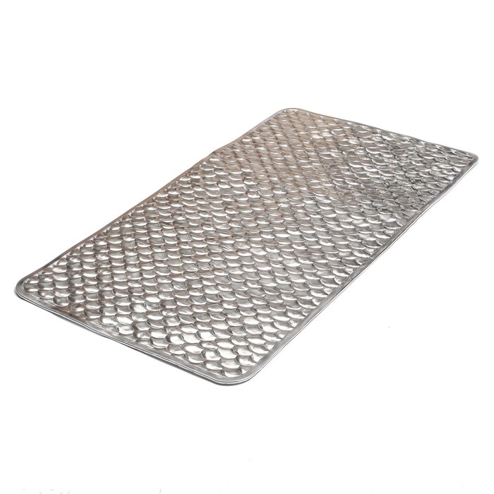 Коврик для ванны "Чешуя" 38х70 см, цвет серебро