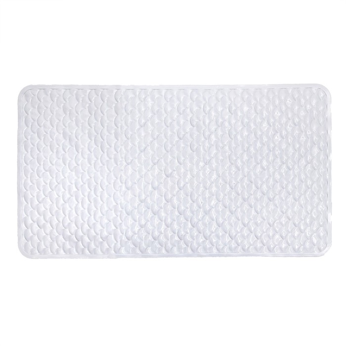 Коврик для ванны "Чешуя" 38х70 см, цвет белый