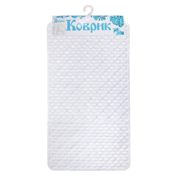Коврик для ванны "Чешуя" 38х70 см, цвет белый