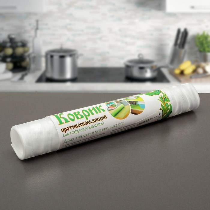 Коврик противоскользящий 30х100 см "Одуванчики", цвет белый