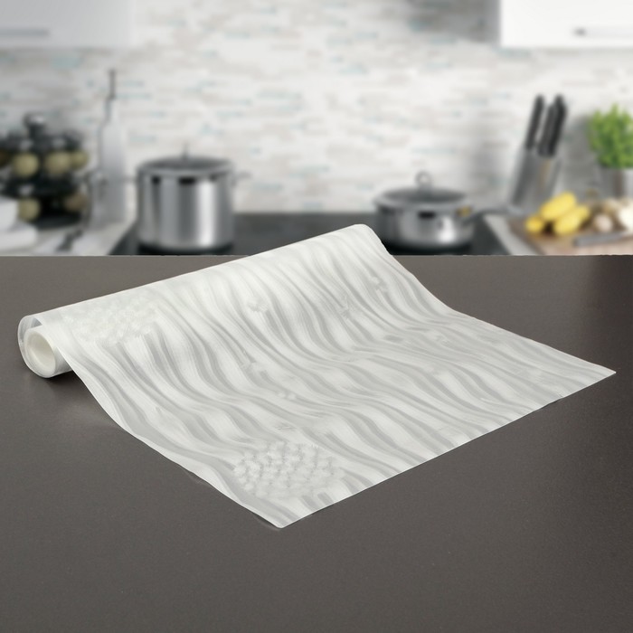 Коврик противоскользящий 30х150 см "Одуванчики", цвет белый