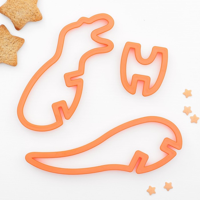 Набор форм для вырезания печенья 3D "Тираннозавр" 3 шт,