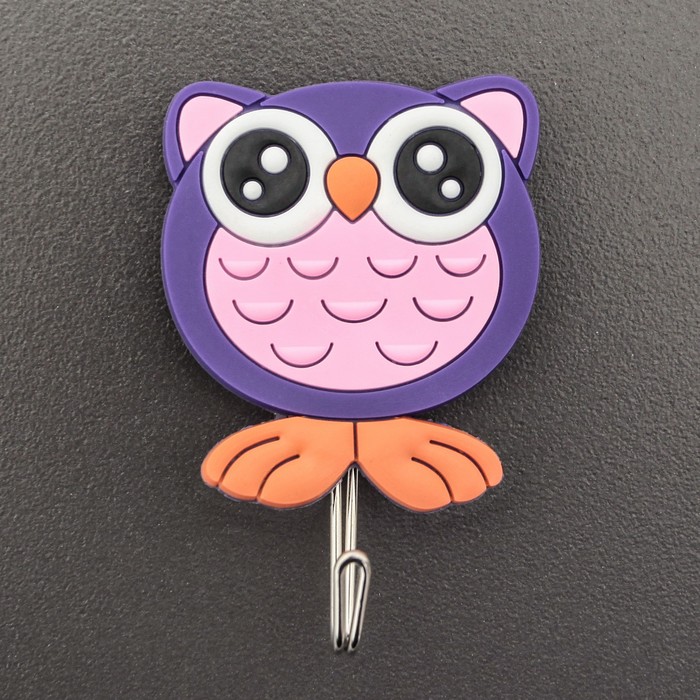 Крючок-наклейка "Совушка", цвет МИКС