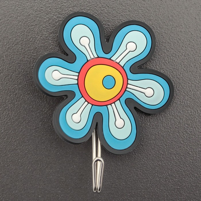 Крючок-наклейка "Цветочек", цвет МИКС