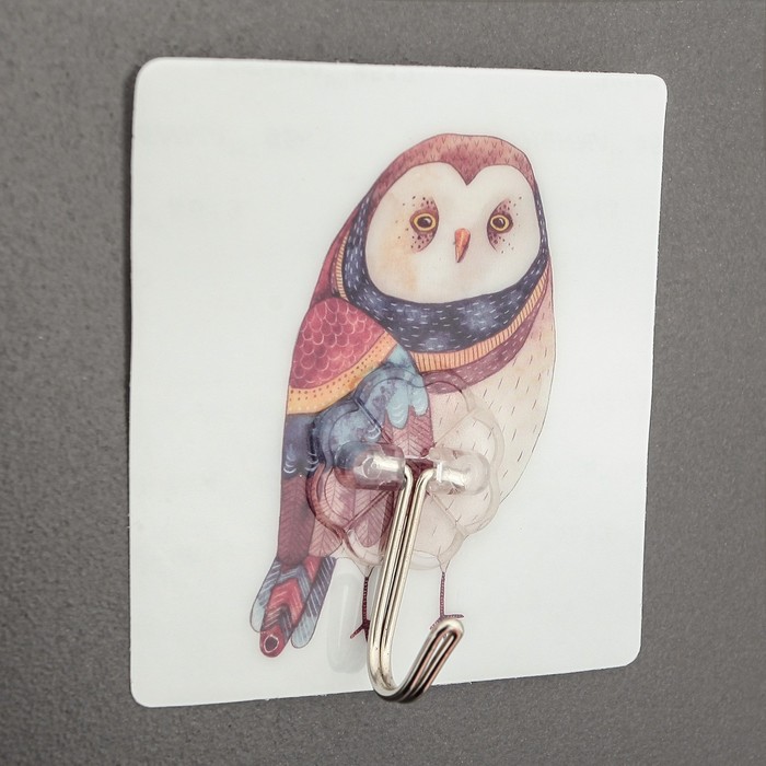 Крючок-наклейка "Совунья", цвет МИКС, рисунок МИКС