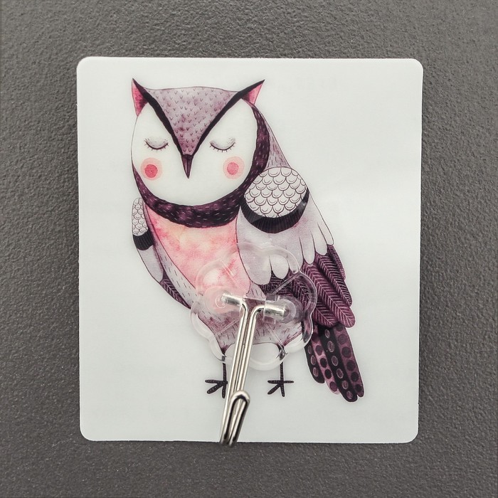 Крючок-наклейка "Совунья", цвет МИКС, рисунок МИКС