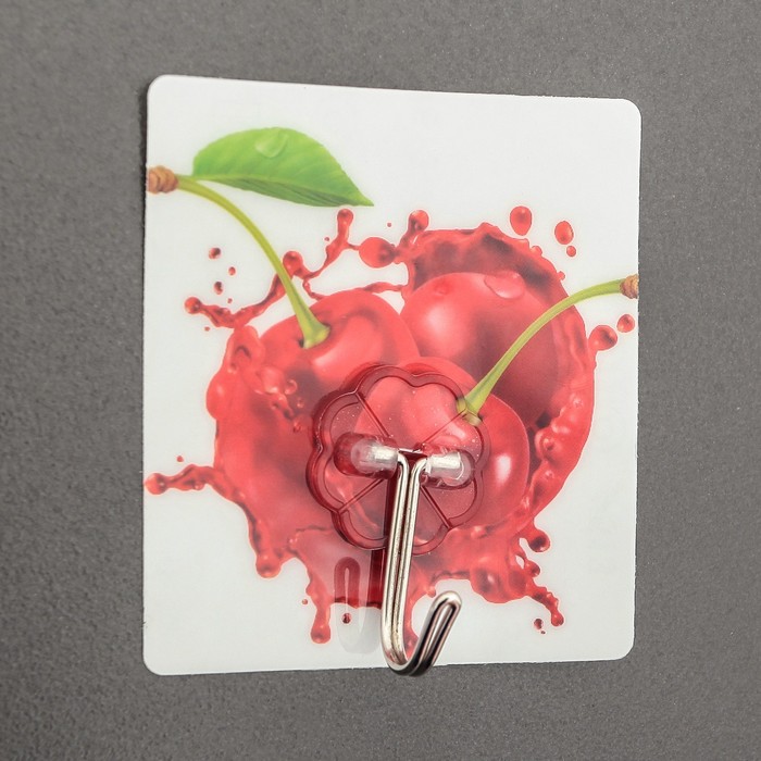 Крючок-наклейка "Ягоды", цвет МИКС, рисунок МИКС