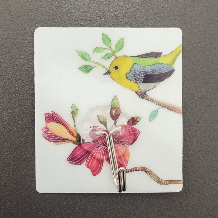 Крючок-наклейка "Лотос", цвет МИКС, рисунок МИКС