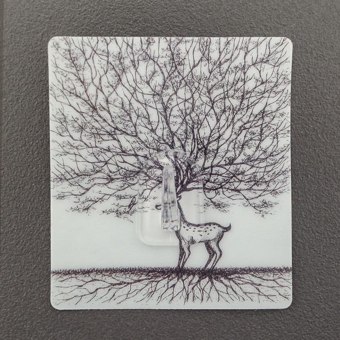 Крючок-наклейка "Графика природа", цвет МИКС, рисунок МИКС