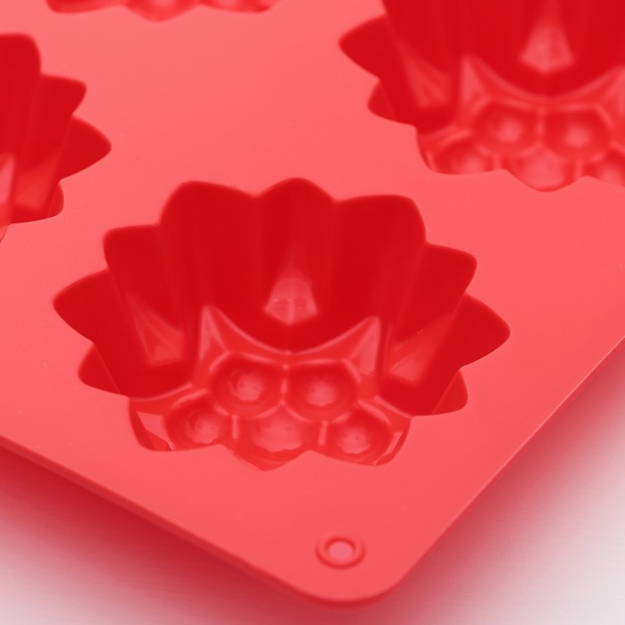 Форма для выпечки "Цветы. Цветочные корзинки", 6 ячеек, цвет МИКС