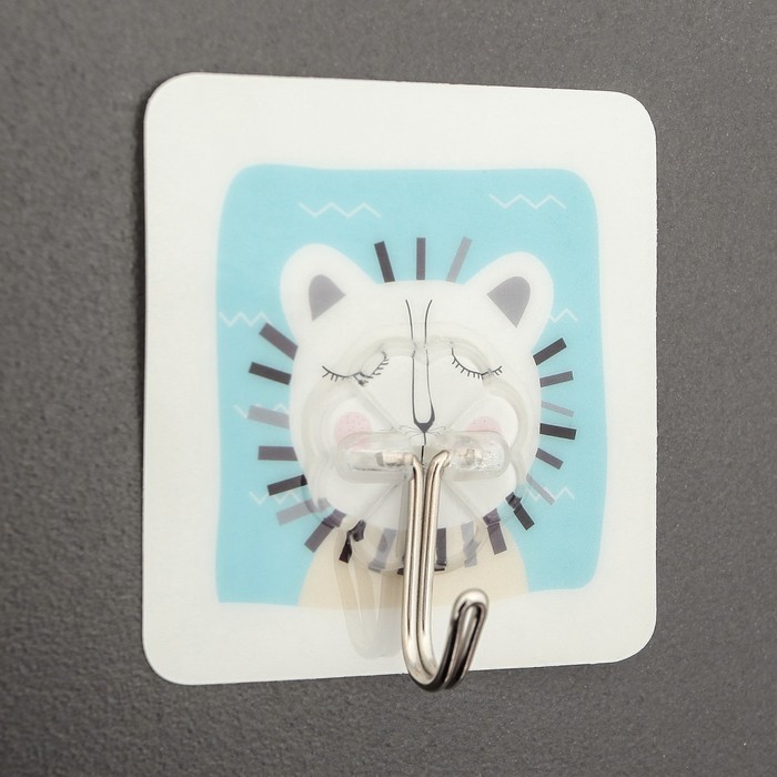 Крючок-наклейка "Животные" дизайн МИКС