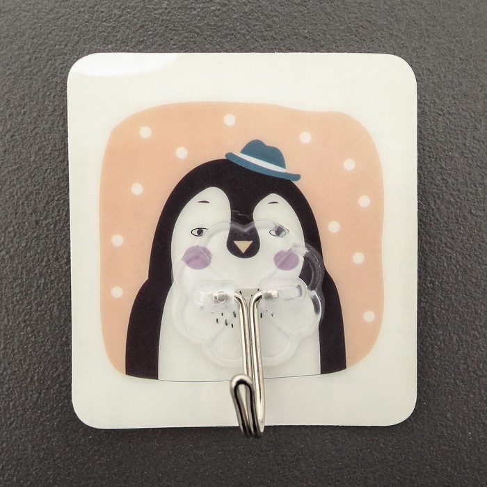 Крючок-наклейка "Животные" дизайн МИКС