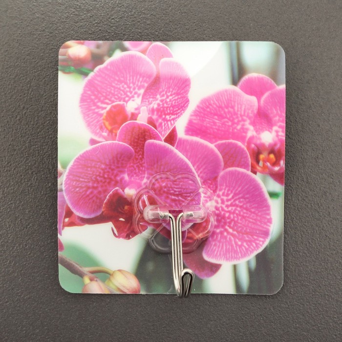 Крючок-наклейка "Цветы" дизайн МИКС