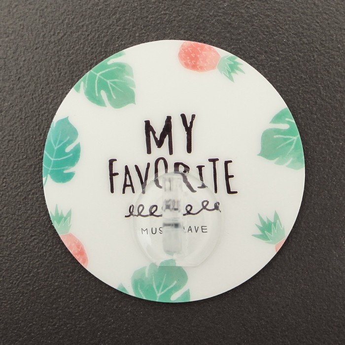 Крючок-наклейка "Фрукты, джунгли" дизайн МИКС