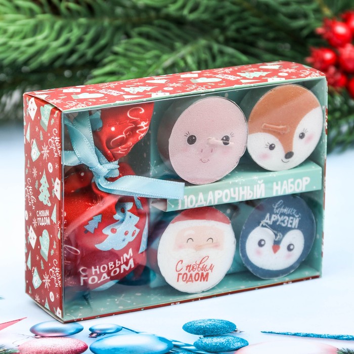 Подарочный набор "Снежной зимы", аромасаше + свечи