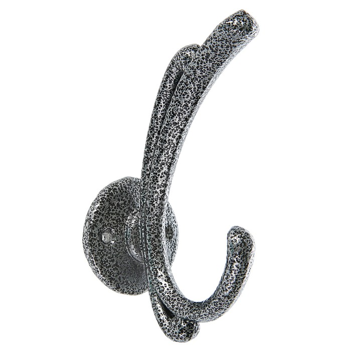 Крючок мебельный двухрожковый TUNDRA krep, КМ01BM, цвет серебро на черном