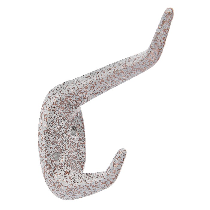 Крючок мебельный двухрожковый TUNDRA krep, КМ02CW, цвет медь на белом