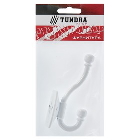 

Крючок мебельный двухрожковый TUNDRA krep, КМ04HA, цвет белый