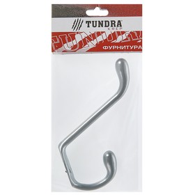 

Крючок мебельный двухрожковый TUNDRA krep, КМ05SM, цвет серебристый металлик