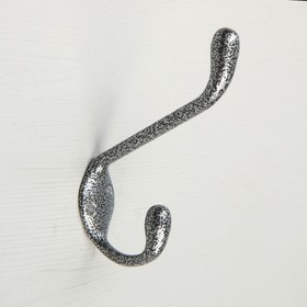 Крючок мебельный двухрожковый TUNDRA krep, КМ05BM, цвет серебро на черном