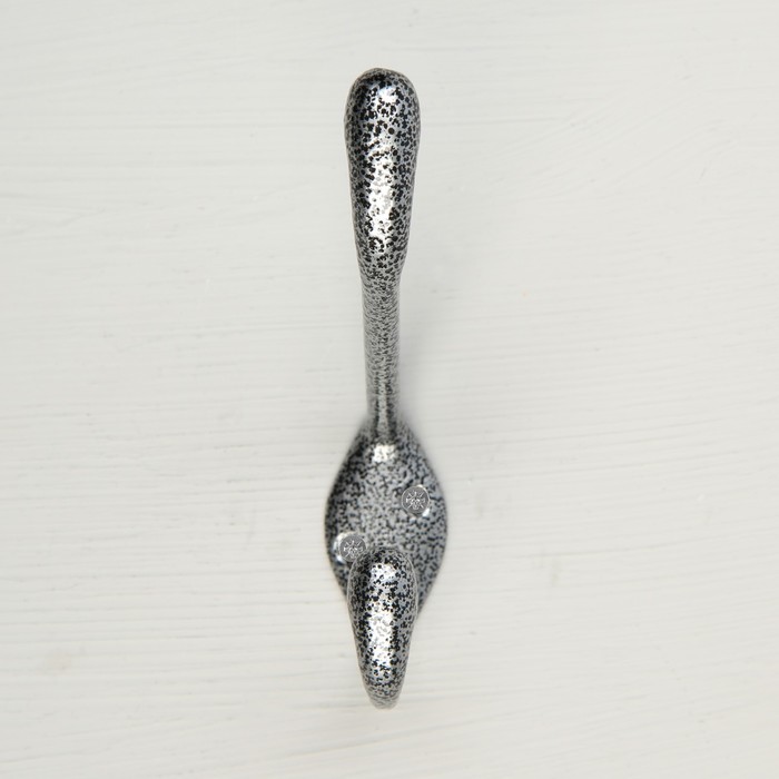 Крючок мебельный двухрожковый TUNDRA krep, КМ05BM, цвет серебро на черном