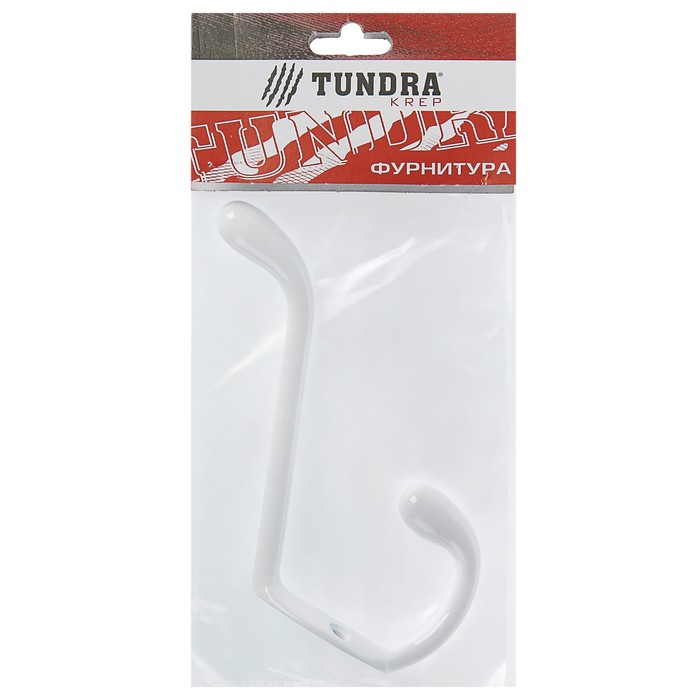 Крючок мебельный двухрожковый TUNDRA krep, КМ05HA, цвет белый