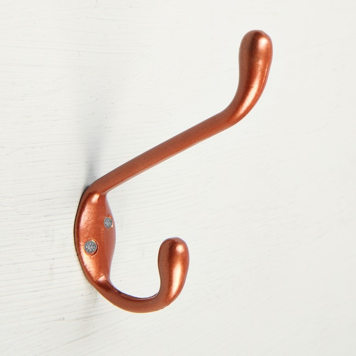 Крючок мебельный двухрожковый TUNDRA krep, КМ05SU, цвет медь