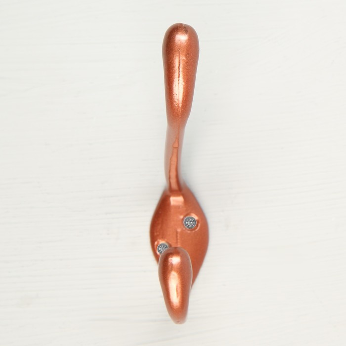 Крючок мебельный двухрожковый TUNDRA krep, КМ05SU, цвет медь