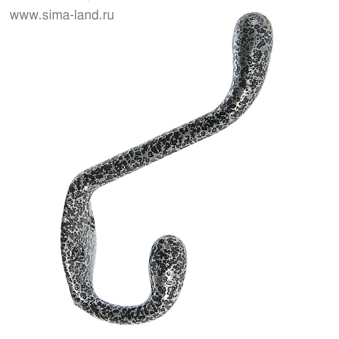 фото Крючок мебельный двухрожковый tundra krep, км06bm, цвет серебро на черном