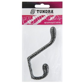 

Крючок мебельный двухрожковый TUNDRA krep, КМ06BM, цвет серебро на черном