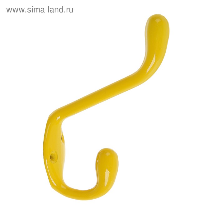 фото Крючок мебельный двухрожковый tundra krep, км06ep, цвет желтый