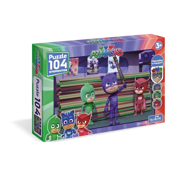 Пазл "Герои в масках. Супергерои", 104 элемента + наклейки