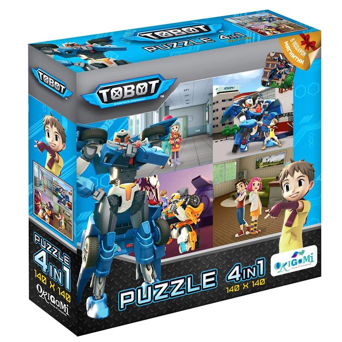Пазл 4 в 1 "Тобот. Защитники" + магнитик