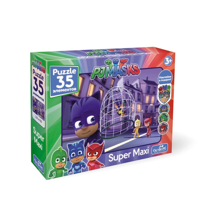 Макси-пазл "Герои в масках. Бабочка", 35 элементов + наклейки