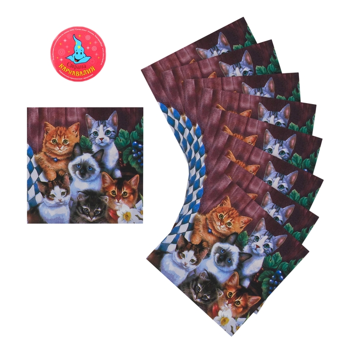 Салфетки бумажные "Котята"