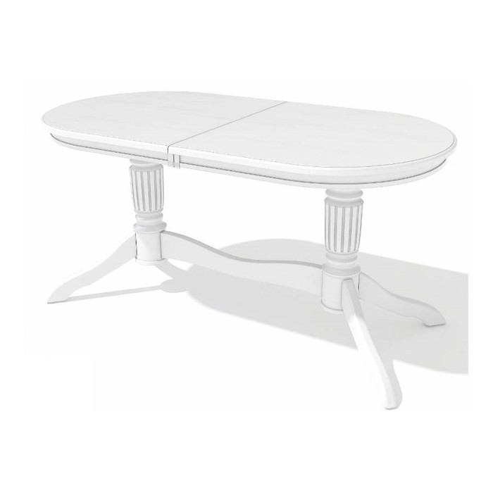 Стол "Зубр-1", 150 (200) х 90 х 75 см, цвет белый