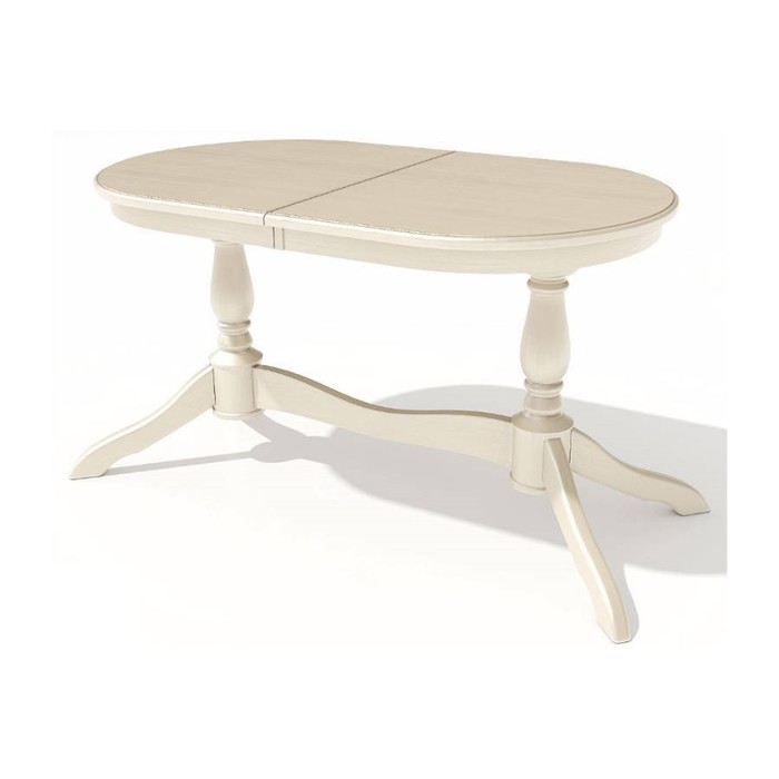 Стол "Романс-21", 135 (175) х 80 х 75 см, цвет слоновая кость