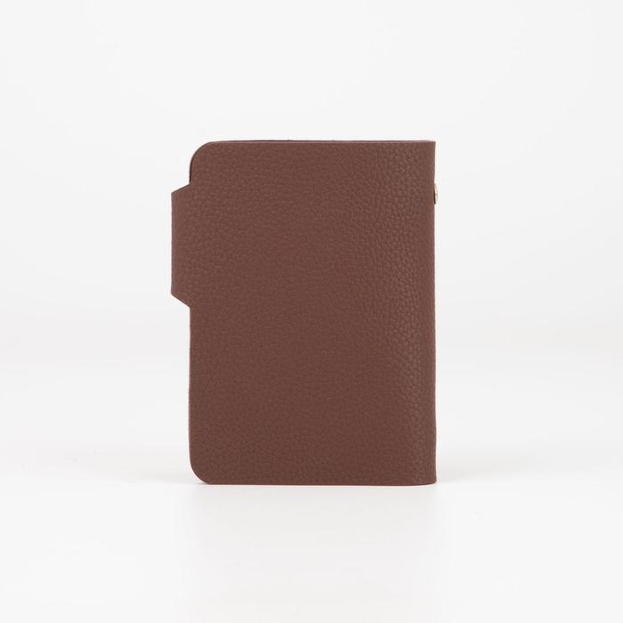 Визитница, 28 кардхолдеров, на кнопке, цвет кофе