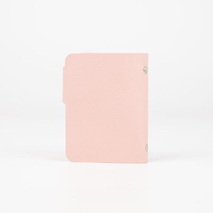 Визитница, 28 кардхолдеров, на кнопке, цвет пудровый