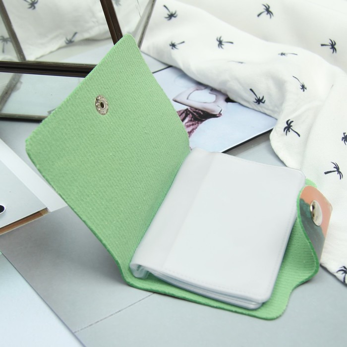 Визитница, 28 кардхолдеров, на кнопке, цвет коричневый