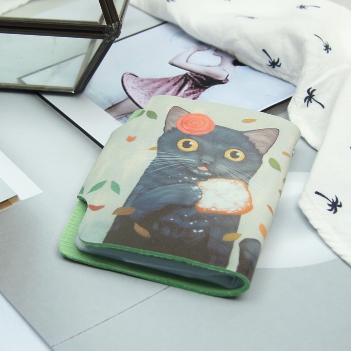 Визитница, 28 кардхолдеров, на кнопке, цвет мятный