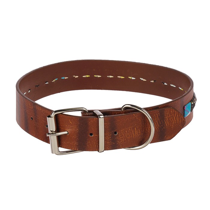 Ошейник с основой из термопластичной резины, с декором, 3,5 см