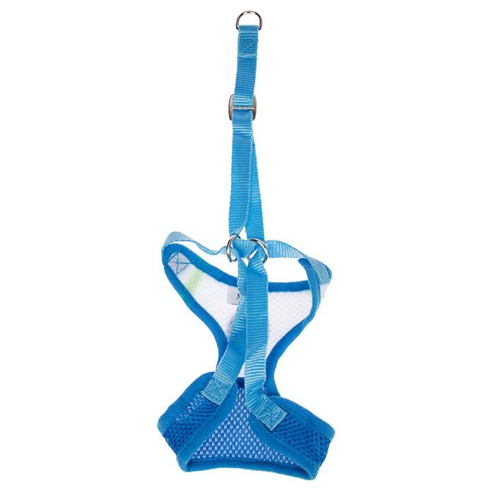 Шлейка регулируемая дышащая, светоотражающая, размер S, голубая