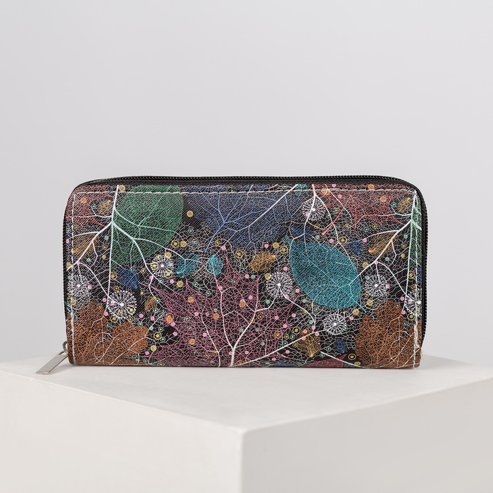 Кошелёк женский, 3 отдела, для карт, для монет, цвет зелёный