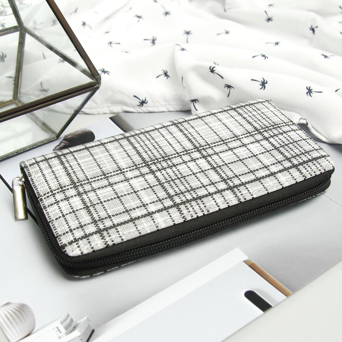 Кошелёк женский, 3 отдела, для карт, для монет, цвет серый